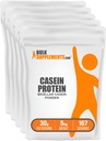 BulkSupplements.com Casein Protein Toz - Micellar Casein Toz, Slow Digesting Protein - Unflavored & Gluten Free, 30g per Service, 1kg (2.2 lbs) (Paket of 5)