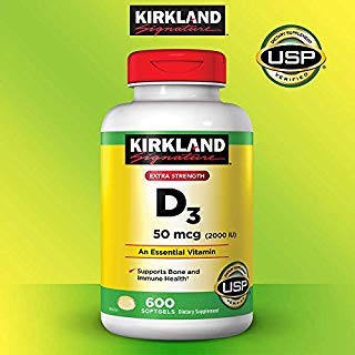 Kirkland Signature Daha Fazla Güçlü D3 50 mcg, 600 Softgels