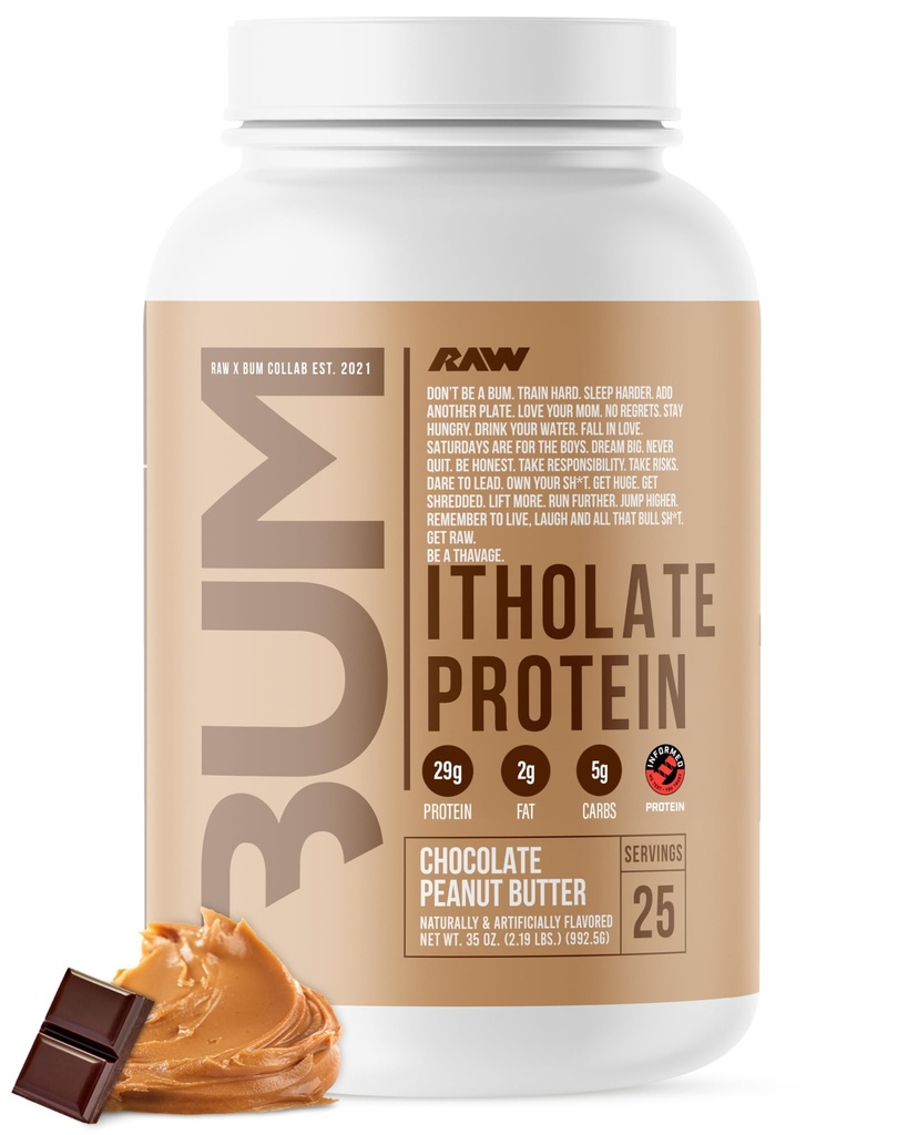 RAW Whey Isolate protein Toz, Chocolate Peanut Butter (CBUM Itholate) - 100 Grass-Fed Sports Nutrition Toz for Muscle growth & Recovery - Low-Fat, Low Carb, Doğal Flavored - 25 Hizmet