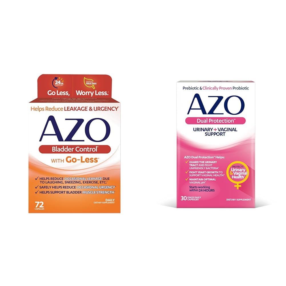 Go-Less Daily Supplement ile AZO Bladder Kontrolü | Yardımlar Occasional Urgency & Dual Protection | Urinary + Vaginal Support*| Prebiyotik Plus Klinik olarak Proven Women's Probiyotik
