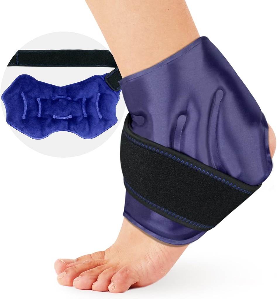 Akle Buz Paketi Swelling için, Buz Paketi Ankle Injuries Reusable, Cold Compress Terapi for Feet Pain Relief, Ankle Icepu for Sprates, Tendonitis, Plantar Fasciitis, Blue Pack