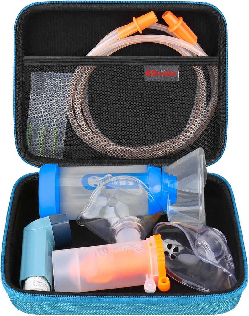 Elonbo, NebulizerChange Parçalar Kits /Asthma Inhaler / Inhaler Spacer Maskeler/Nebulizer Tubing Mouthpart Aksesuarları Değiştirme Set, Eli Inhaler Nebulizer Bag (Case Only)