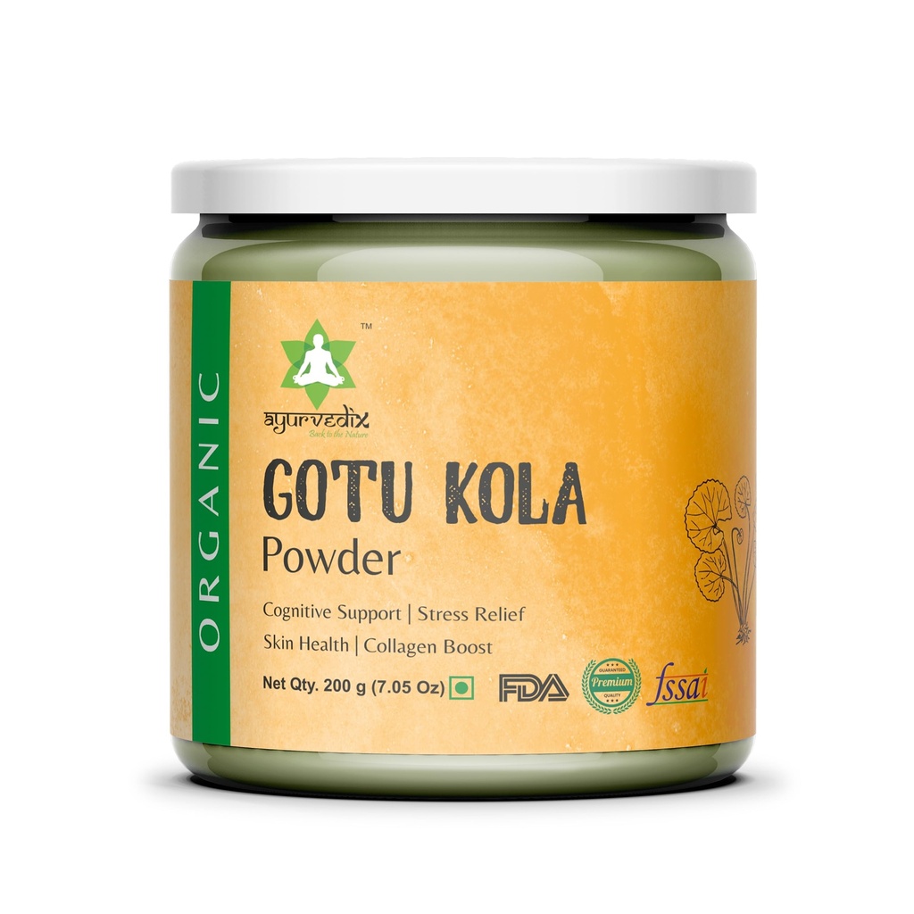 Organik Gotu Kola Toz - Herbal Supplements Boosts Immunity & Sup0ports Digestion | Non-GMO & Gluten-Free - Centella Asiatica - Mandupakarni Toz ve Brahmi Toz - 7.05 Oz / 200g