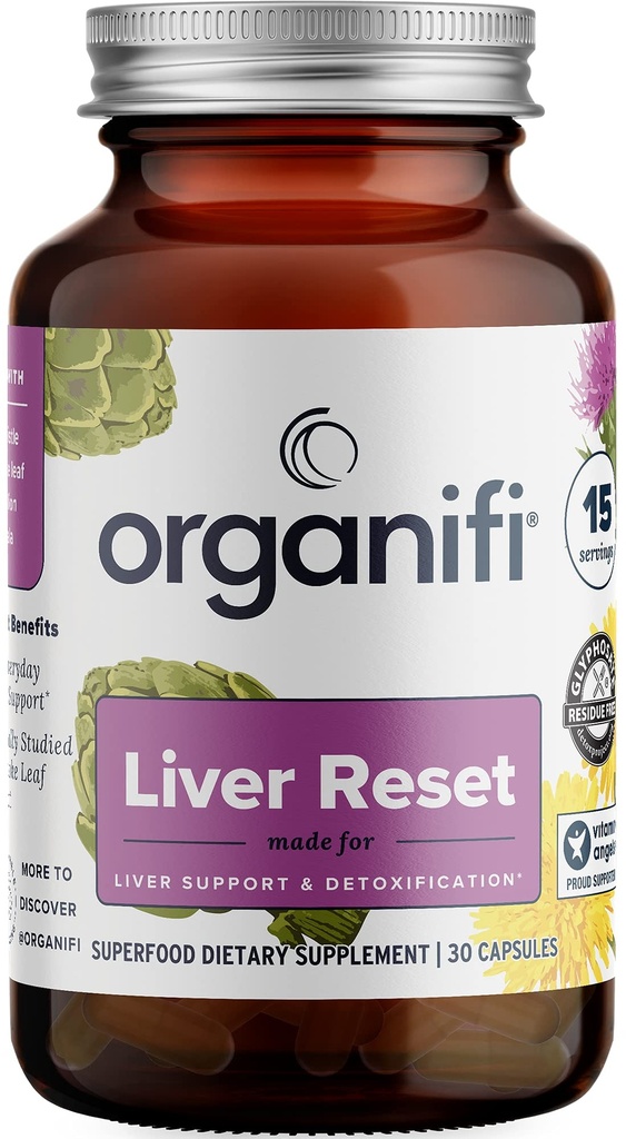Organifi - Liver reset - Liver Detox - Digestive and Immune Support - Hücreleri Enerji Üretimi, 30 Capsules