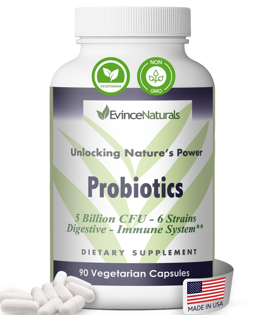 Probiyotik ve Prebiyotik Supplement - 6 Intense Rejeneratif Probiyotiks for Men & Women 5 Milyar CFU - Bowel, Inflammation, Immunity, & Digestive Support - Digestive Supplement, 90 Capsules