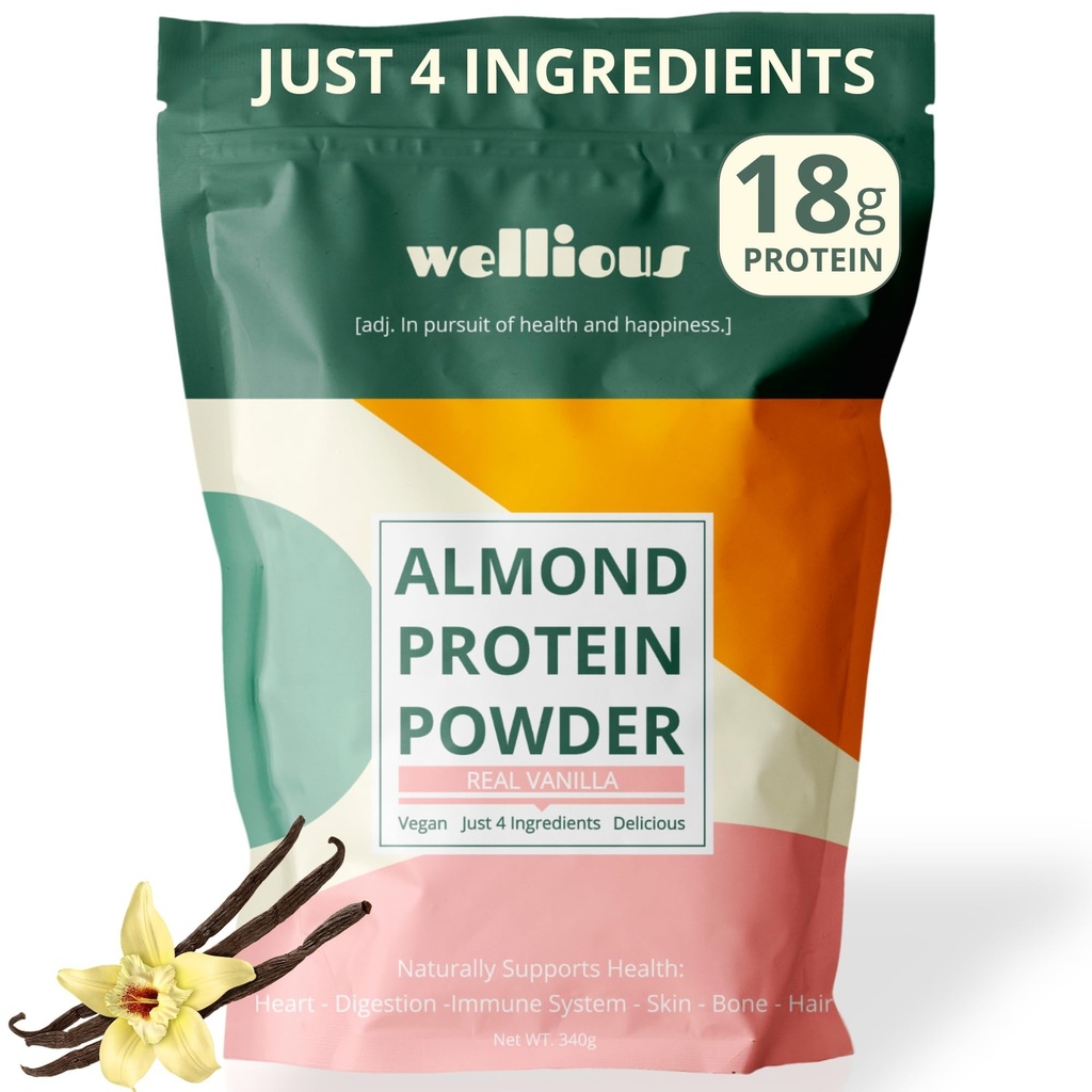İlginç Almond Protein Tozu (Vanilla) - 18 Kadın ve Erkekler için Saf Hebest Vegan Protein Gramleri - Mükemmel Gluten-Free, Soy-Free & Smooth Gut Friendly Protein Tozu Spor Beslenme Beslenmesi için