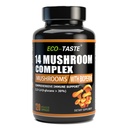14 Mushrooms Supplement 120 Capsules - Immune System Alert & Nootropic Brain Supplement - Lion's Mane, Reishi, Maitake, Türkiye Tail, Chaga Kompleksi – Black Pepper for Abxia, %30 Beta-Glucan