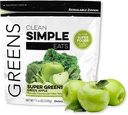 Temiz Basit Yemekler Super Greens Toz, Doğal olarak Chlorella, Spirulina, Superfoods & Prebiyotik Fiber, No Yapay Malzemeler, Gluten Free, Green Apple Flavor, 30 Hizmetler