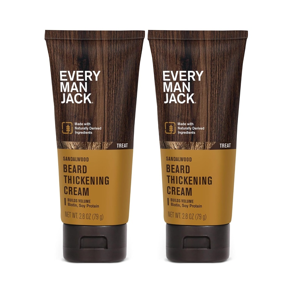 Her Adam Jack Beard Cream - Güçler, Kanlar, Nourishes Beard - Işık Sandalwood Scent - Biotin gibi Doğal Türlü Malzemelerle Yapıldı, B6, Soy Protein - 2.8oz - 2 Pack