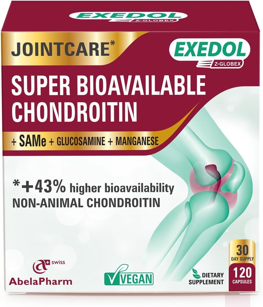 Exedol Bio, Glucosamine Chondroitin, Vegan Ortak Fonksiyonlar, Kartilage Health, Connective Tissue ve Bone Health - 120 Capsules
