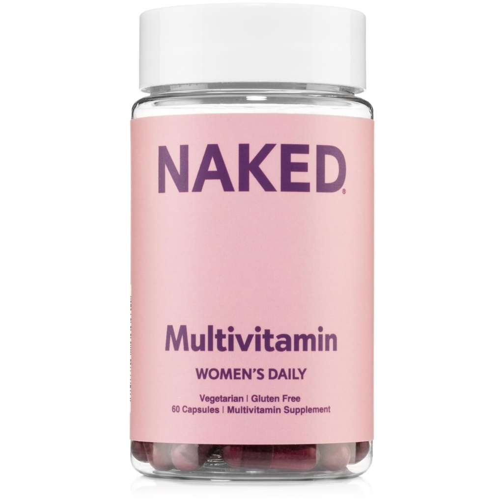 NAKED beslenme Kadınları Çok - Günlük Multivitamin - Vitaminler A, C, E, Selenium, çinko, Meyve ve Süper Yeşil Türler, Immune Destek - Gluten-Free ve Vegetarian Vitamins, 60 Capsules