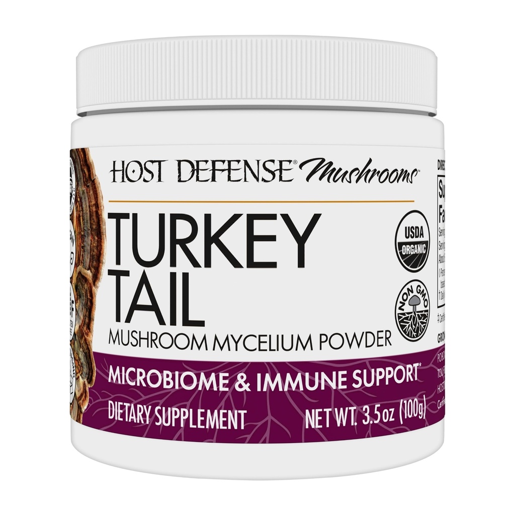 Host Defense Turkey Tail Mushroom Toz - Digestive Health & Immune Response Supplement - Gastrointestinal & Gut Microbiome Desteği için Mushroom Supplement - 3.5 oz (66 Hizmetler)*