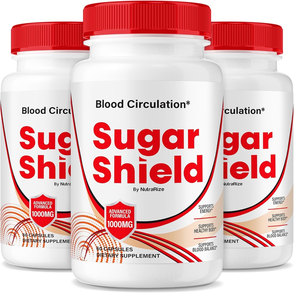 NutraRize (Pack of 3 Sugar Shield Blood Support Pills, Maximum Strength Formula Capsules, Natural Blood Blend Complex, Reviews (180 Capsules)