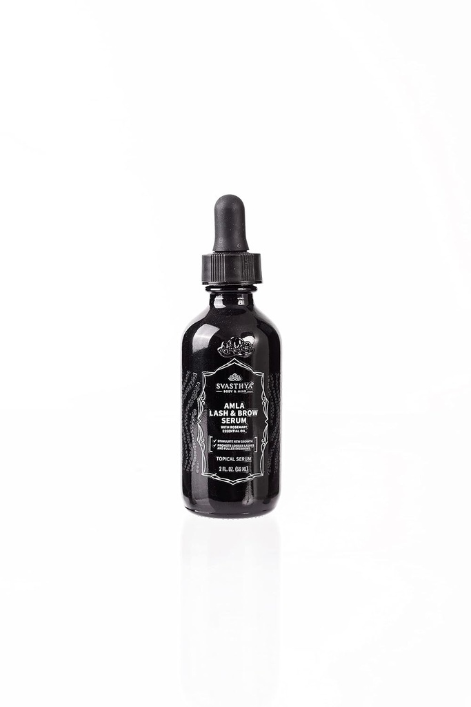 Svasthya Body & Mind Organic Amla Castor Oil -Cold Pressed for Eyelash & Eyebrow Growth - Lash Serum for Longer, Thicker Lashes - Hair Growth Oil with Amla for Thicker, Healthier Hair