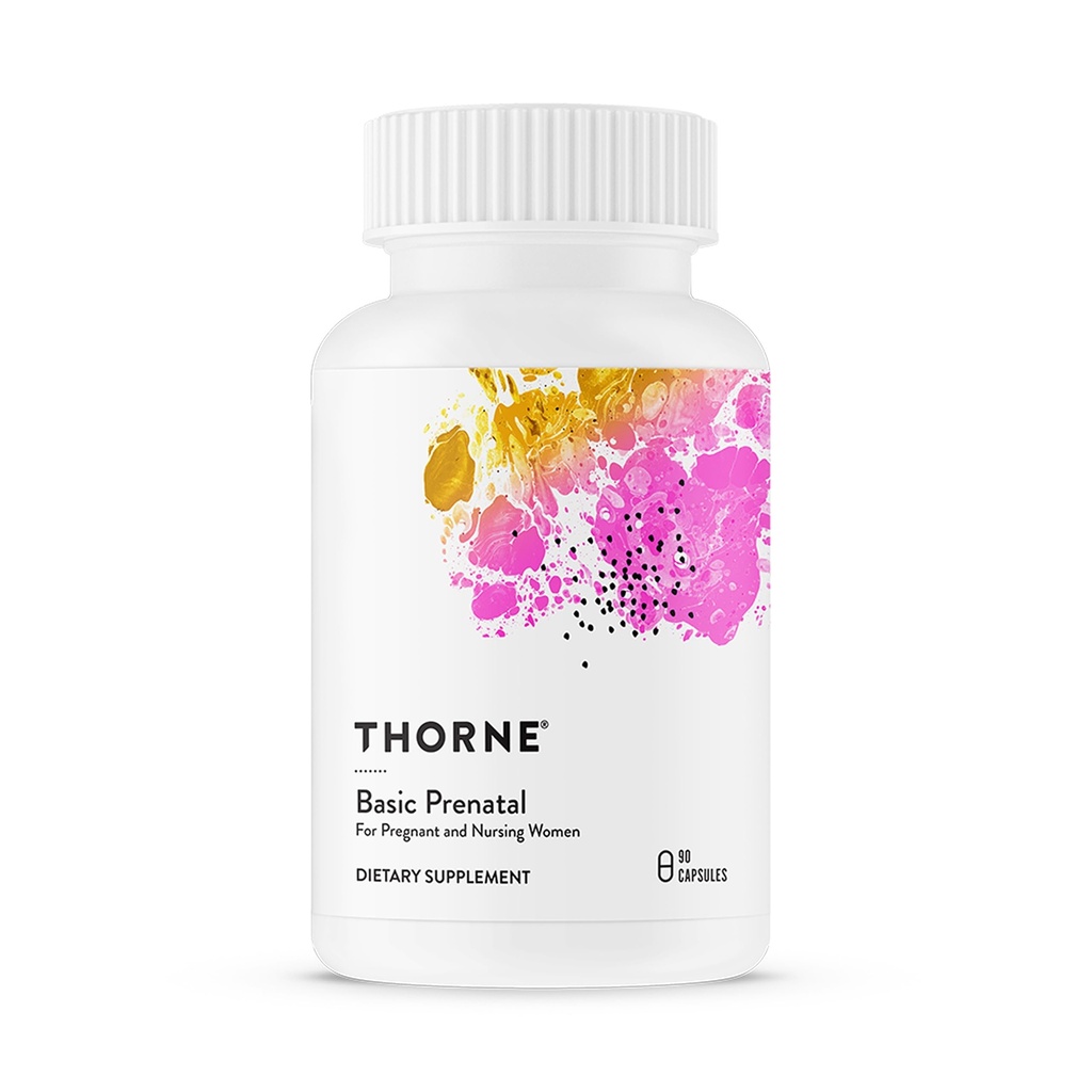 THORNE - Temel Prenatal - Hamile ve Hemşirelik Kadınları için Çok Çok Çok Çok Çok Genişliyor, Artı Choline - Gluten, Süt & Soy-Free - 90 Capsules - 30 Hizmet
