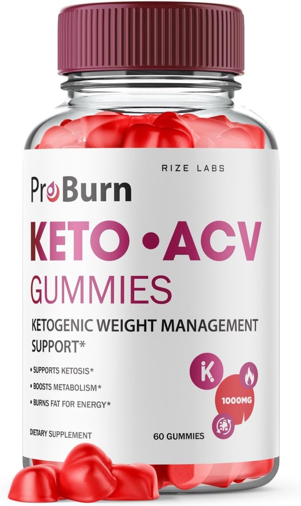 Laboratuvarları - Pro Burn Keto ACV Gummies, Advanced Kilo Kayıp Desteği, All Natural Apple Cider Supplement (60 Gummies)