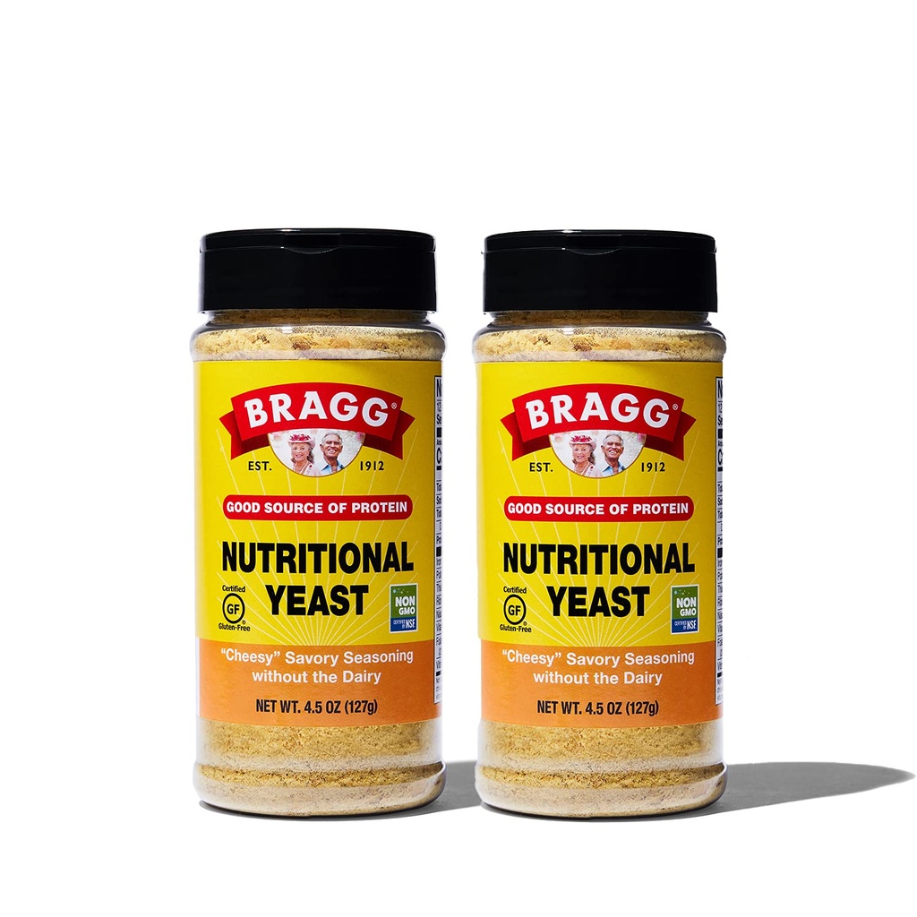 Bragg Premium Beslenme Yeast Seasoning - Vegan, Gluten Free - Protein ve Vitaminlerin İyi Kaynağı - Nutritious Savory Parmesan Cheese Substitute (Original, 4.5 Ounce (Pack of 2))