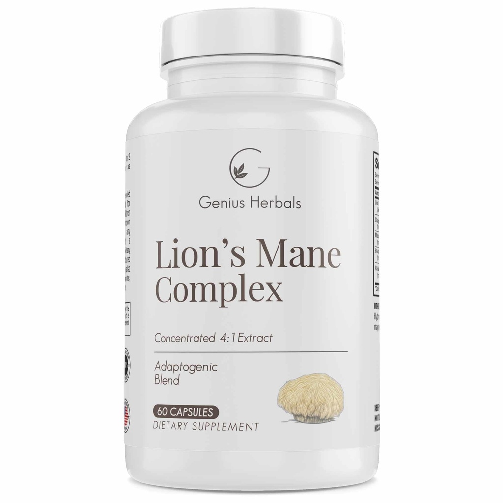 Lions Mane Kompleksi - Beyin Sağlığı, Bilişsel ve Hafıza Desteği için 4:1 alıntı - 60 Capsules