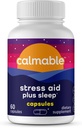 Stres Yardımı Artı Uyku Desteği - De-Stress, Relax ve Sleep Better - Vegan - Melatonin, Ashwagandha ve L Theanine - Anti Stres Desteği Diyetsel Tamam - 60 Capsules