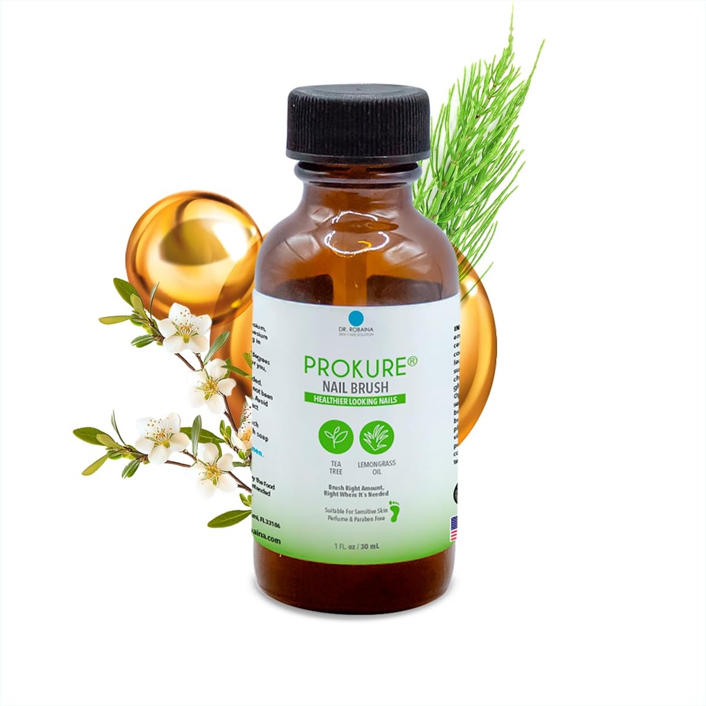 PROKURE Tamir Serum. Hydrates kuru, tuzlu tırnaklar ve Tea Tree Oil & Vitamin E. Fast-absorbing, non-greasy, paraben-free. Hassas fırça ile. Kre /gellere Güvenli. 1 fl oz.