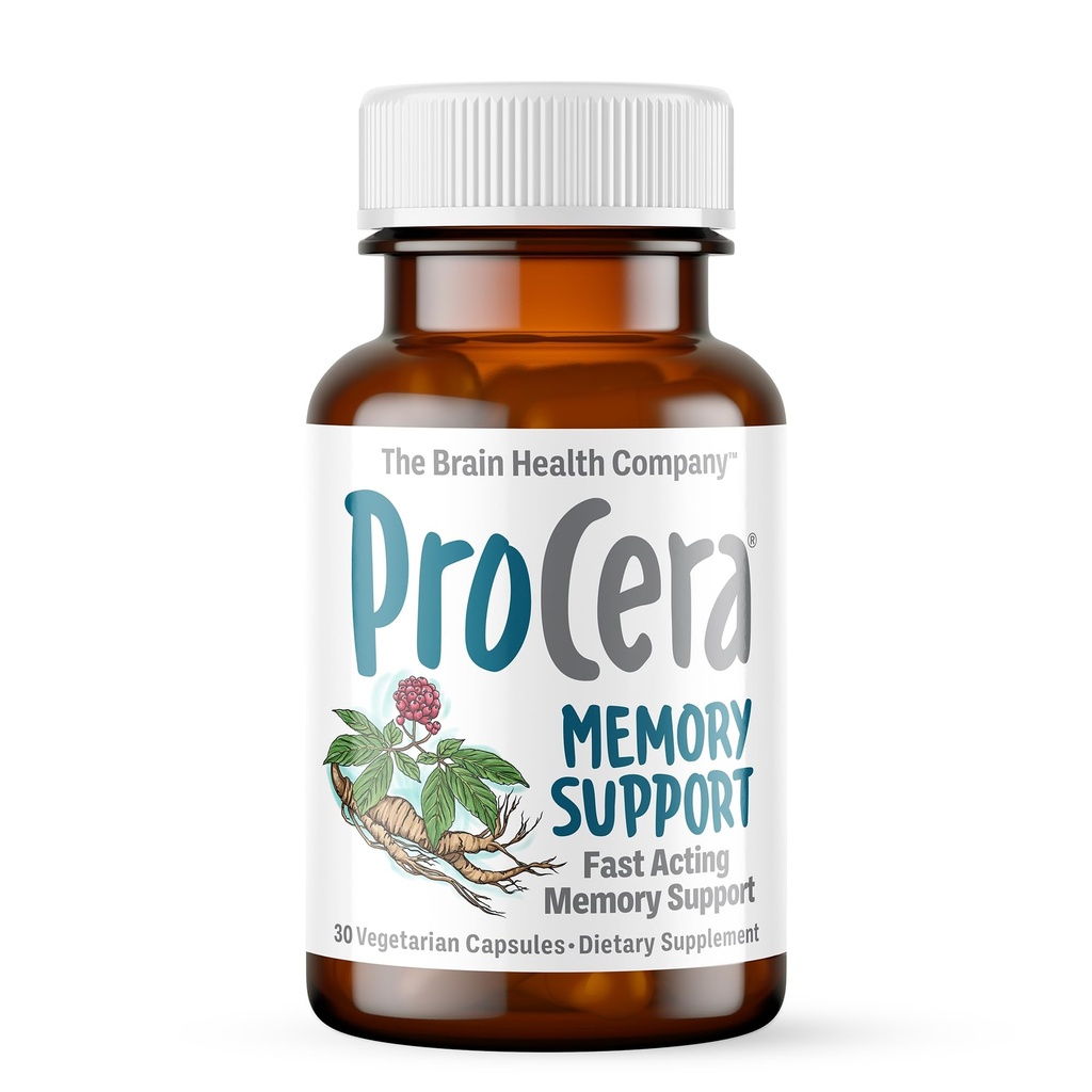 Procera Memory Support - 60+ Malzemelere dayanarak - Ruh Performansı - Clarity - Mood Stability - Stres - Ruh Fatigue - Adaptogens - BTC - Ginkgo Biloba - 30 Count