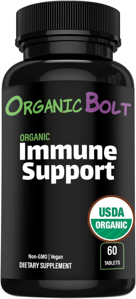 USDA Organik Immune Support Supplement, High Potency 7in-1 Immunity ATM Tabletleri C, Elderberry, Ginger, Moringa Leaf Toz, Garlic & More - Vegan & Non-GMO, 20 Hizmet