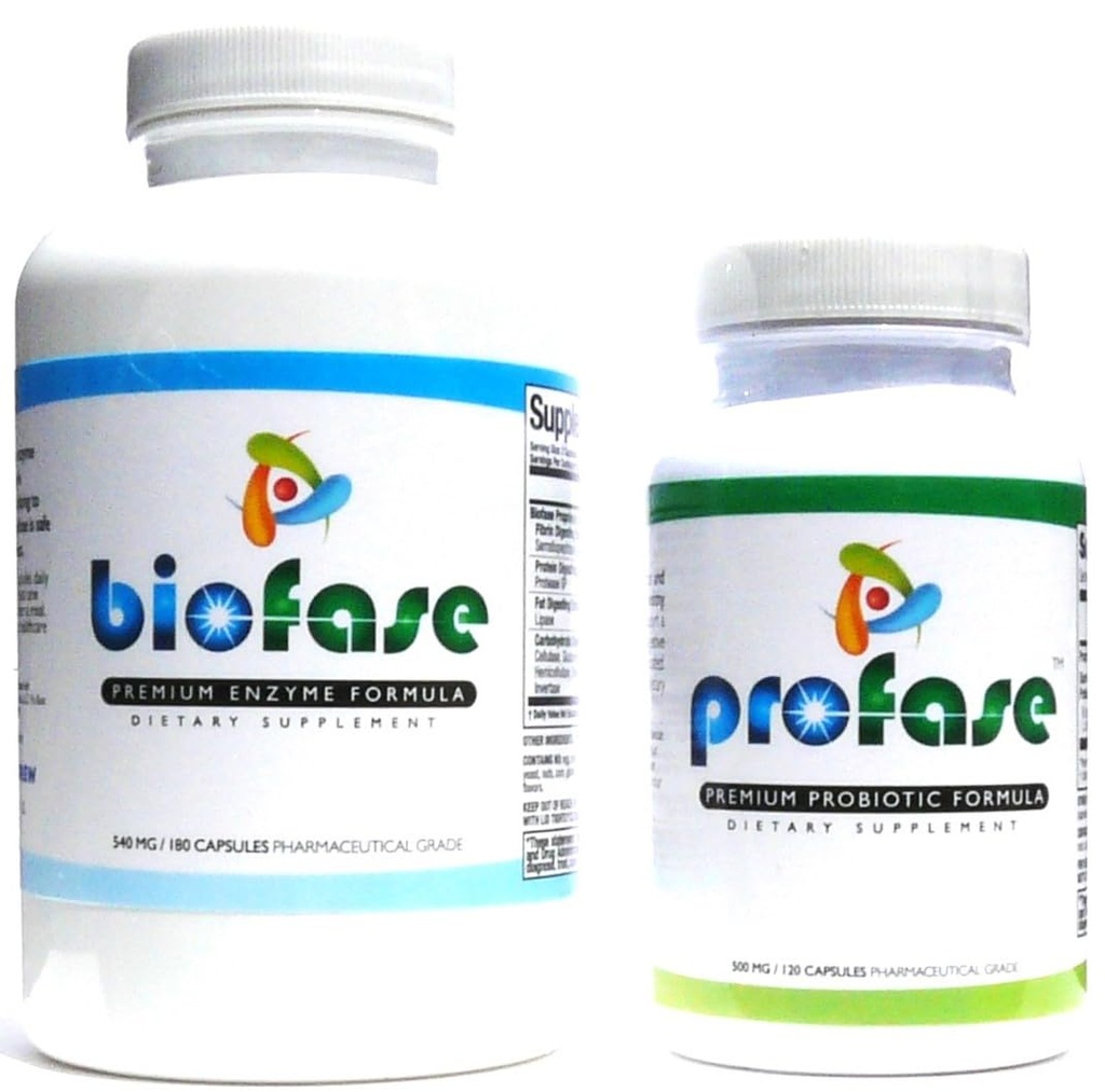 Biofase-Enzyme & Profase-Probiotic Kit - Biofilm Defense, Supports Healthy Digestion & Your Flora Balance - Large Kit