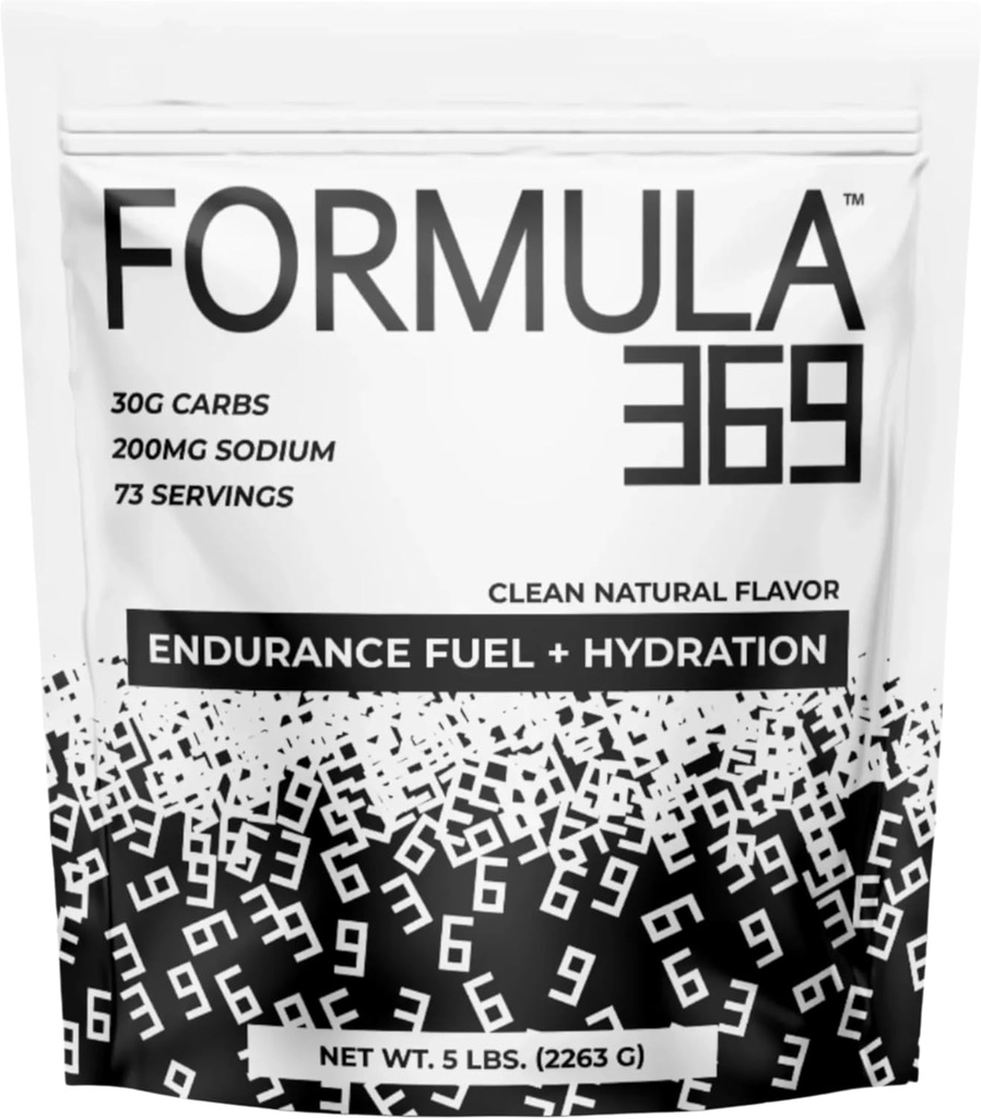 Formula 369 Endurance & Energy Drink Mix – 30g Carbs + Electrolytes | Sporcular için Dual Carb Toz | Vegan | (5 lb, Unflavored)