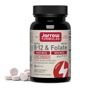 Jarrow Formulas Me-12 & Metil Folate - 60 Chewable Tabletler, Cherry - Biyoaktif Vitamin B12 & B9 - Enerji Üretimi, Beyin Fonksiyonlu ve Metabolism - Gluten Free - 60 Hizmetler