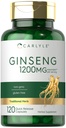 Carlyle Ginseng Extract Supplement | 120 Capsules | Pills for Men & Women | Non-GMO and Gluten Free