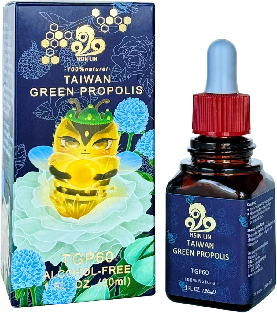 Tayvan Green Propolis, High Concentration Propolin > 60 mg/ ml, Nutrient-Rich, Antioksit-Rich, Antioksit