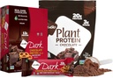 NuGo Dark Chocolate Pretzel w/SS, 12g Vegan Protein, Gluten Free, Kosher Pareve, Non-GMO, 12 Count and NuGo Plant Protein Powder, Chocolate, 20g Protein, 3g Sugar, 25 Servings
