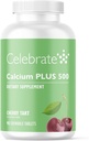 Bördül Vitamini Plus - 500 mguba Citrate, 333 İ Vitamin D3 & 34 mg Post Bariatrik Cerrahisi için Magnezyum - Gluten-Free & Sugar-Free - Cherry, 90 Chewable Tabletler
