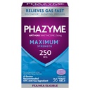 Phazyme maksimum * Güçlü Anti-Gas 250 mg Simethicone Gas Relief for Yetişkinler, Hızlı Gels Hızlı Ease Bloating, Basınç & Discomfort, 36 Count