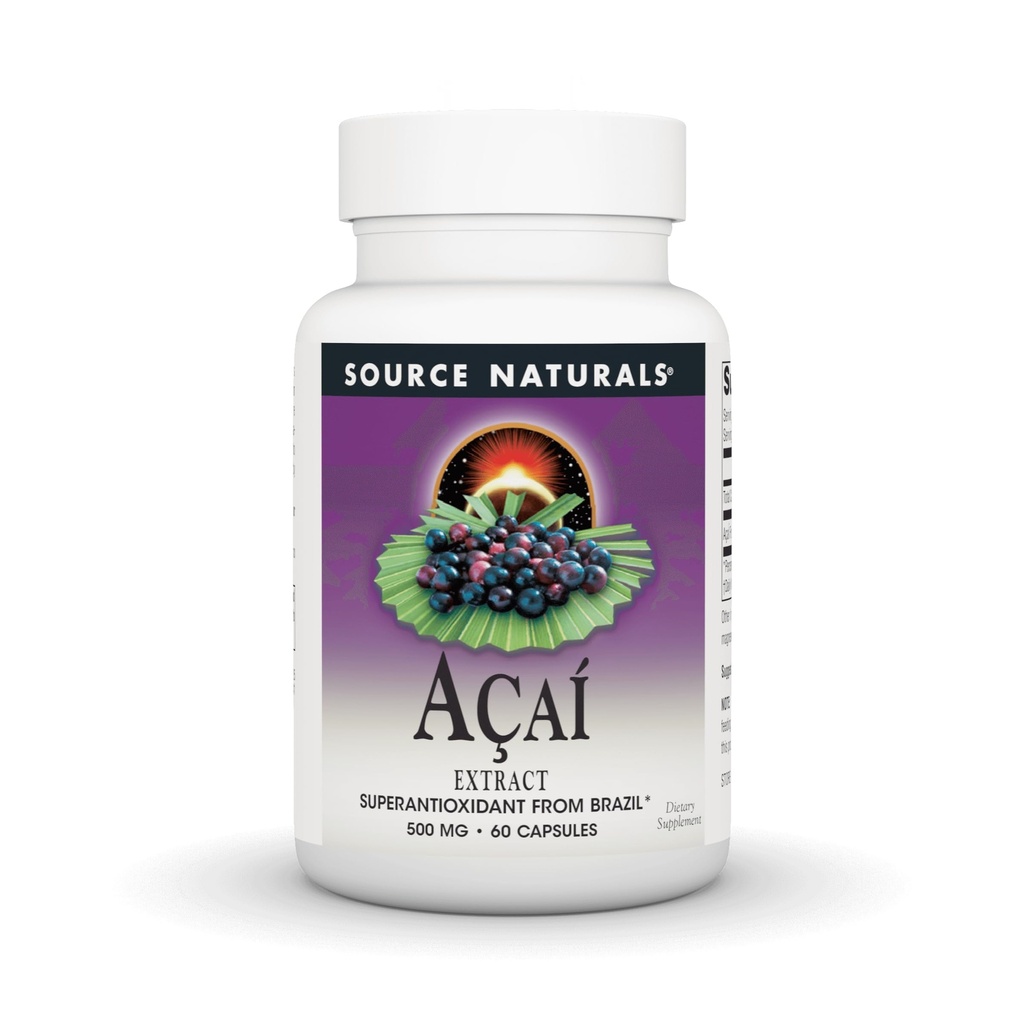 Source Naturals Acai Extract, Superantioxidant from Brazil* - 500 Mg - 60 Capsules