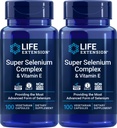 Life Extension Super Selenium Kompleksi 200 mcg & Vitamin E, 100 Veg Caps (Pack of 2)