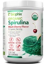 Biyophix Organik Spirulina Toz 2.2 lb Black Cherry Flavor - Protein-Rich Nutrient-Dense Superfood - Güçlü Antioksi - Destekler Immune Health