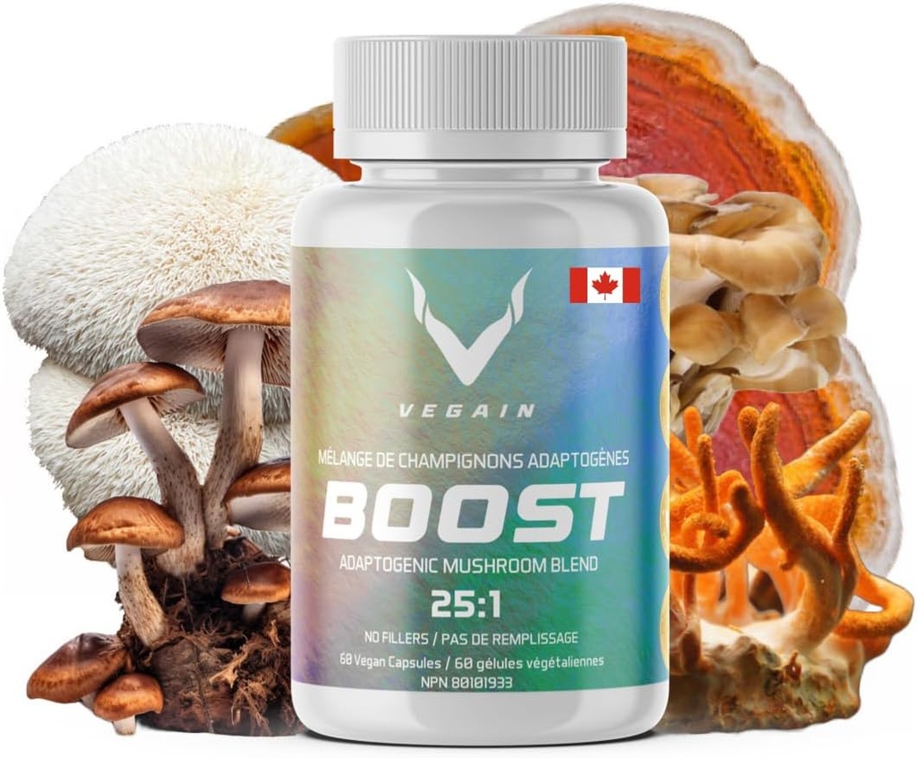 Adaptojenik Mushroom Mix | 60 Hizmetler, Yüksek Potency 25:1 Ekstraksiyon | Maitake, Shiitake, Reishi, Cordyceps, Lion's Mane - Supports Stres Azımı, Endurance & Enerji - 60 Vegan Caps