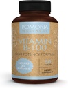 Pomona Wellness Vitamin B Kompleksi Folic Acid, High Potency Multivitamin, All 10 B Vitamins Including B12, Supports Energy Levels, Heart Health, Non-GMO, 50 Tablets