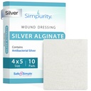 Silveruba Alginate Yara Giymek - Simpurity - 4"x 5" Bireysel Sab Pads - Yara Bakımı için Gümüş Giyme - Non-Stick Sterile Food Alginate Pads - Güvenli n' Basit Yara Bakımı Ürünler