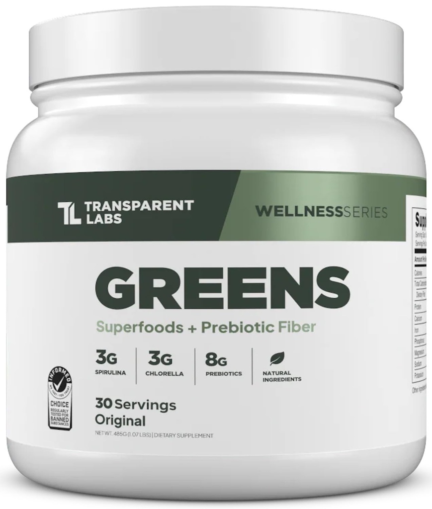 Gap Labs Prebiyotik Greens - Superfood Toz & Antioksis Supplement with Organic Spirulina, Chloerra, Acacia, & Green Banana Toz - 30 Hizmet, Unflavorededed