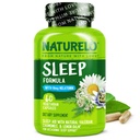 NATLO Sleep Aid - Melatonin, Magnezyum, GABA, Valerian Root, Lemon Balm, Chamomile Herbal Türleri - Bitki bazlı Uyku Yardımı - 60 Vegan Capsules