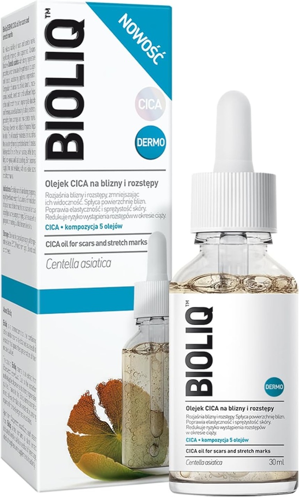 Bioliq - Dermo CICA Korkunçlar ve genişletilmiş Marks için petrol - Vibiliteyi azaltın, hamilelik sırasında Elasticity, 5 Oils - 30 ml