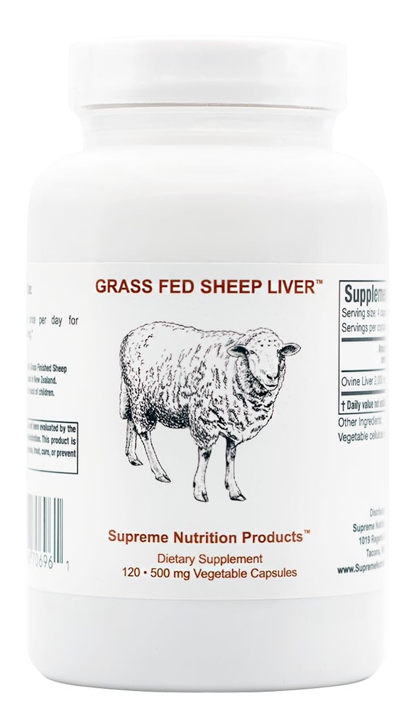 Yüksek Beslenme Çim Fed Koyun Canlı, 120 Saf Ovine Liver Capsules
