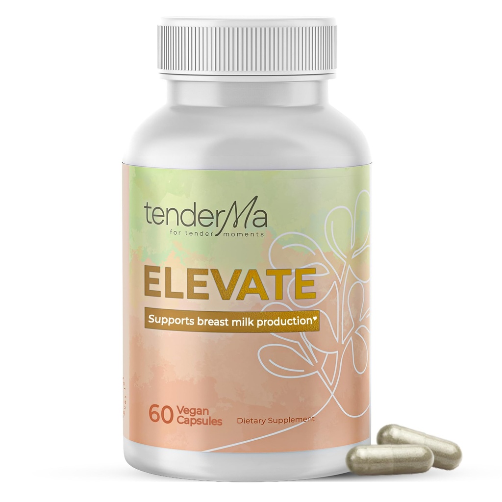 Elevate Lactation Supplement | Natural Lactation Support for Motherfeeding Mothers | Em Süt Desteği | Fenugreek, Moringa, Alfalfa & More | Vegan, Non-GMO, 60 Capsules