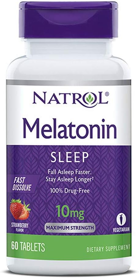 Natrol Melatonin Uykusu En Güçlü Hızlı Komwberry tadı 10 mg 60 Tablet (Pack of 2)
