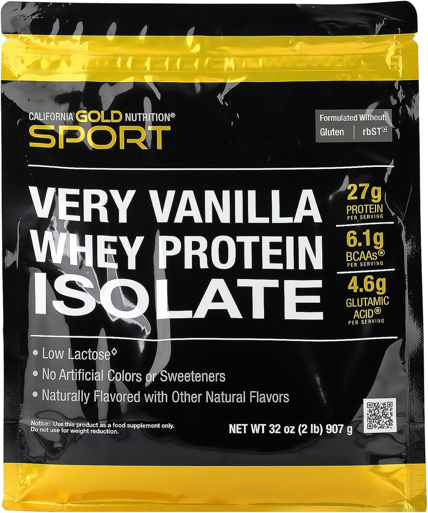 California Gold Beslenme Sporu, Whey proteini, Organik Cane Şeker ile, Sunflower Lecithin, Very Vanilla, 2 lb (907 g)