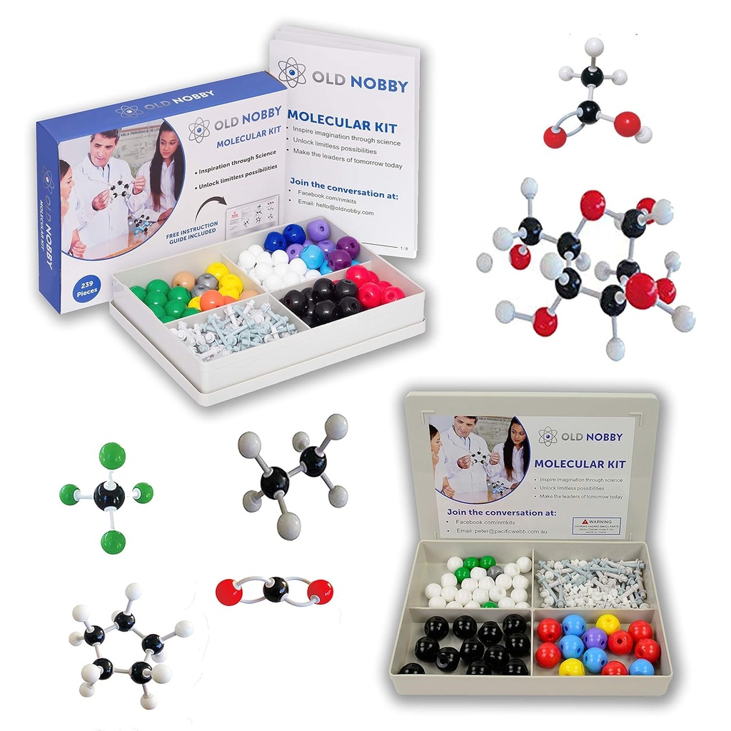 Organik Kimya Model Kit (239 Adet Kit ve 115 Adet Kit) - Atomlar, Bonds ve Öğretim Kılavuzu ile Moleküler Model Öğrenci veya Öğretmen Paketi