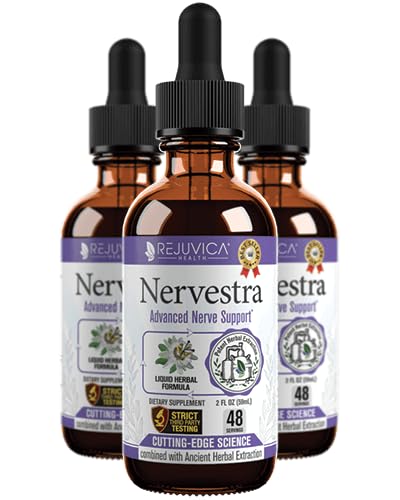 Nervestra Nerve Health Support Supplement - Fast-Absorbing Herbal Liquid Formula - Turmeric, White Willow Bark, B-Vitamins, Alfa Lipoic Acid, Acetyl-L-Carnitine ve More
