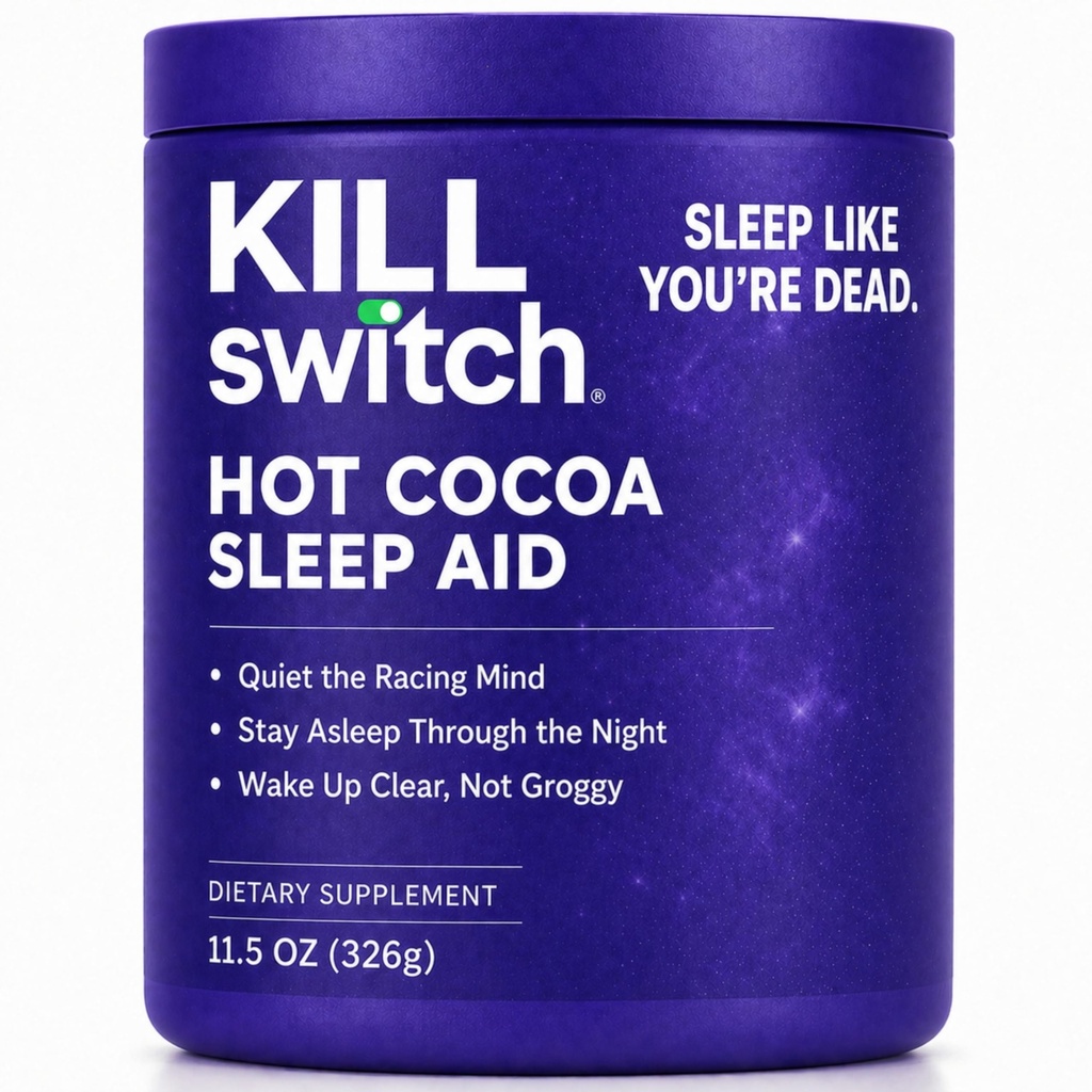 Yetişkinler için Killswitch Sleep Aid - Fall Asleep Fast & Wake Yenilendi, Sugar-Free Hot Chocolate Supplement - Magnezyum, Tart Cherry, L-Theanine & More for Restful Sleep, 30 Services, Made in USA